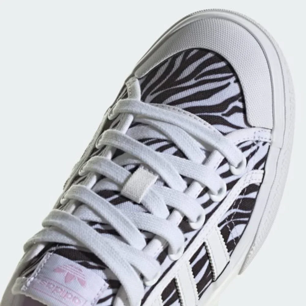 Adidas Nizza Low Top Womens Casual Platform Shoes White Black GZ9681 NEW Size 6 - Picture 8 of 10